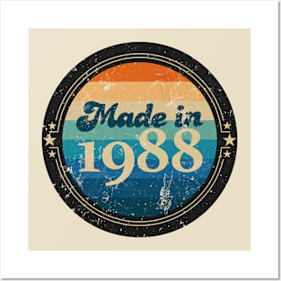 Retro Vintage Made In 1988 Posters and Art